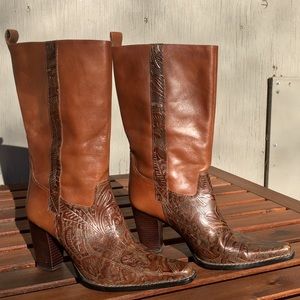 Antonio Melani Brown Leather Cassidy Western Boots